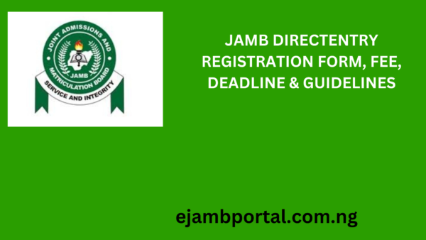 JAMB DE (JAMB Direct Entry) Registration 2025/2026